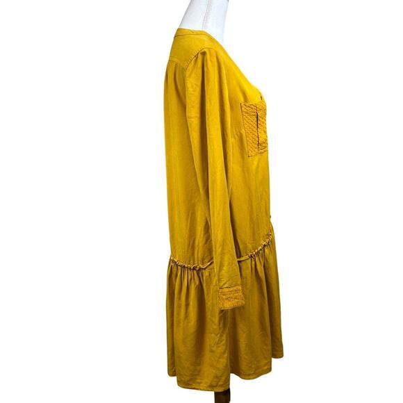 Maeve mustard Gold Rush shirtdress, small, artsy, fall, transitional, utility - Picture 2 of 6